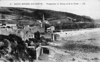 Perspective du bourg et de la grève Perspective du bourg et de la grève