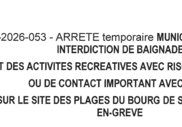 Interdiction temporaire de baignade
