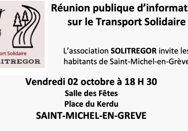 Réunion publique d&rsquo;information sur le transport solidaire avec Solitrégor